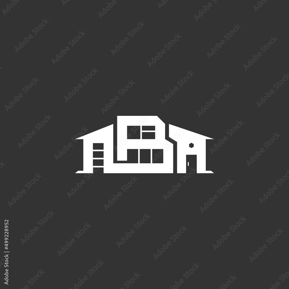 Letter B combination with house. Logo design. Letter B combination with house. Logo design.