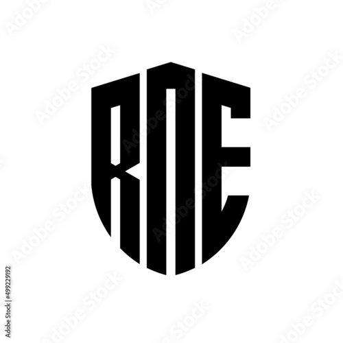 RNE letter logo design. RNE modern letter logo with black background. RNE creative  letter logo. simple and modern letter logo. vector logo modern alphabet font overlap style. Initial letters RNE  photo