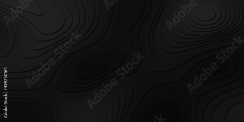 Black texture. Wavy background. Interior wall decoration. 3D interior wall panel pattern. Dark background of abstract waves. Geometric and paper texture design in papercut design .