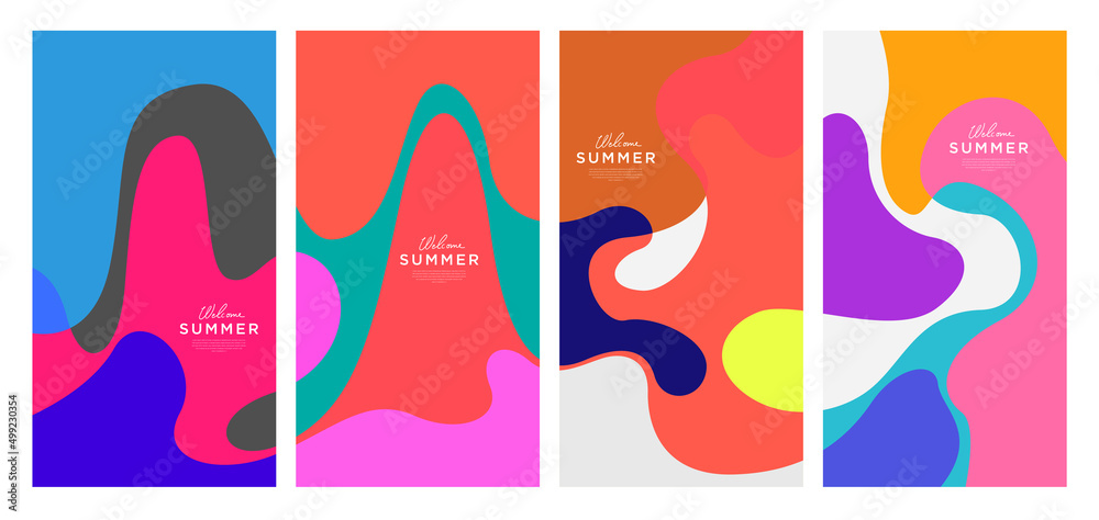 Obraz premium Vector Colorful liquid and fluid background for summer collection