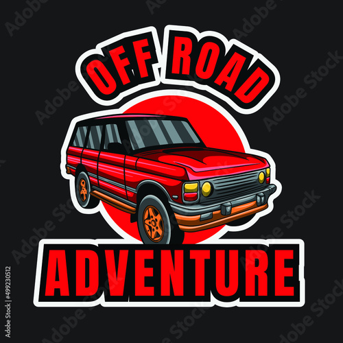 Off Road Car Hand Drawn Illustration