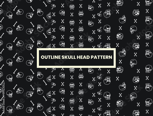 Pattern Skull Ouline Head