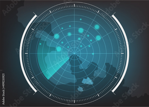 world map with a radar screen,digital blue radar with targets and world map using as background and wallpaper