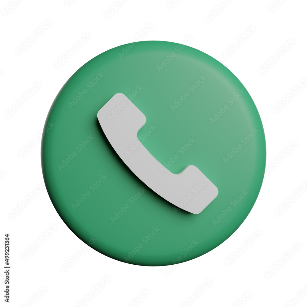 Phone Call or reject call icon 3d rendering illustration Phone Call or reject call icon 3d rendering illustration