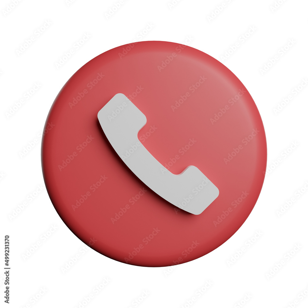 Phone Call or reject call icon 3d rendering illustration Phone Call or reject call icon 3d rendering illustration