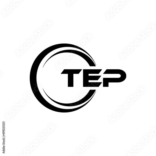 TEP letter logo design with white background in illustrator, vector logo modern alphabet font overlap style. calligraphy designs for logo, Poster, Invitation, etc.