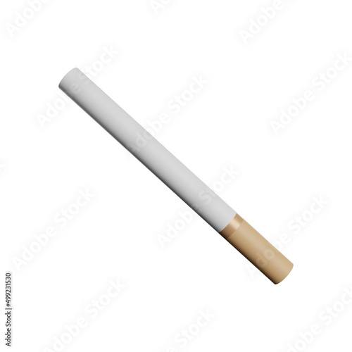 cigarette isolated on white icon 3d rendering illustration