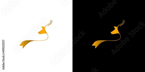 Modern and luxury deer logo design
