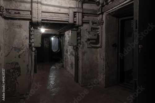 Картината върху платно Abstract dark military bunker interio
