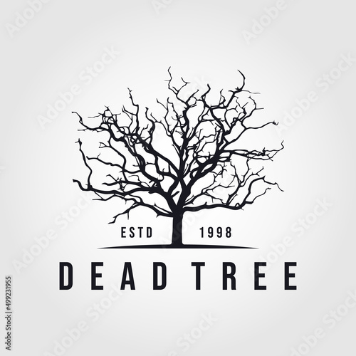 Black Branch Tree or Naked trees silhouettes. Hand drawn isolated illustrations.