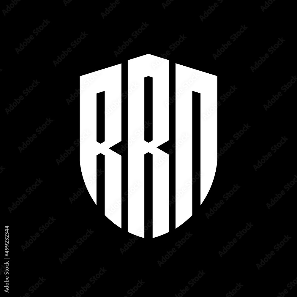 RRN letter logo design. RRN modern letter logo with black background ...