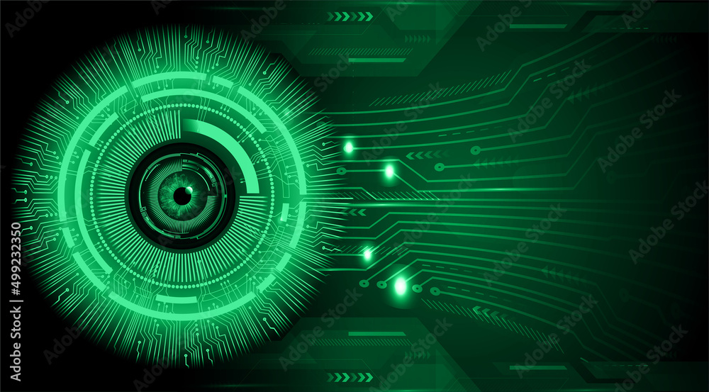 eye cyber circuit future technology concept background