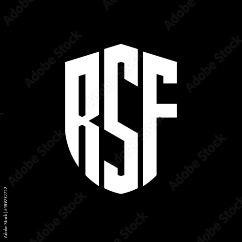 RSF letter logo design. RSF modern letter logo with black background. RSF creative  letter logo. simple and modern letter logo. vector logo modern alphabet font overlap style. Initial letters RSF  photo