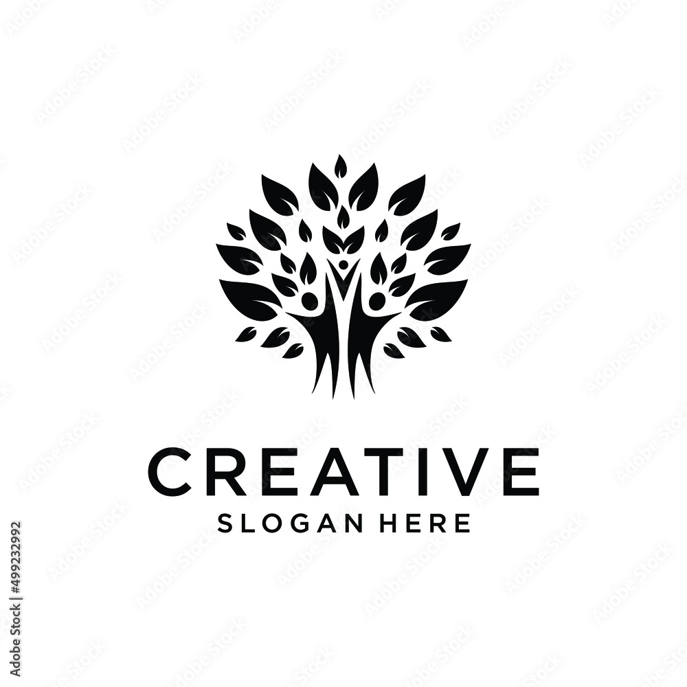 Nature human community logo design template Nature human community logo design template