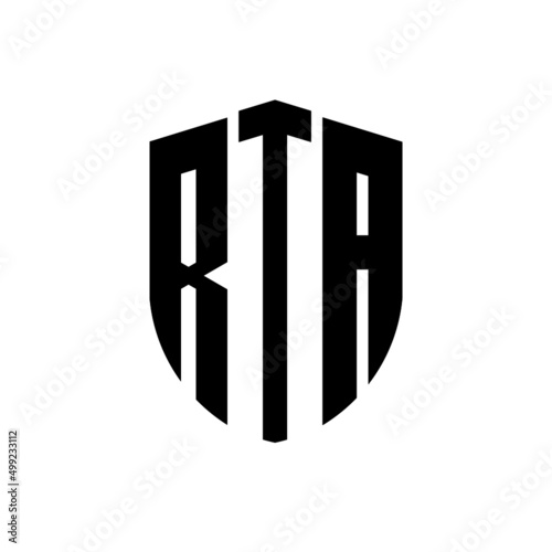 RTA letter logo design. RTA modern letter logo with black background. RTA creative  letter logo. simple and modern letter logo. vector logo modern alphabet font overlap style. Initial letters RTA  photo