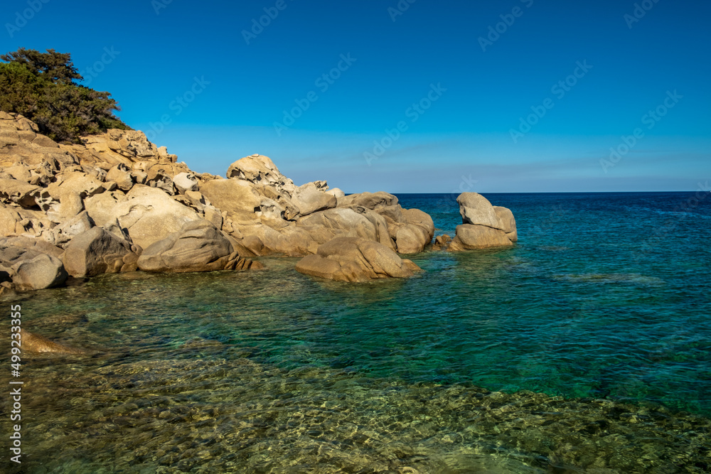 Cala Pira, Sardinia, in a summer day