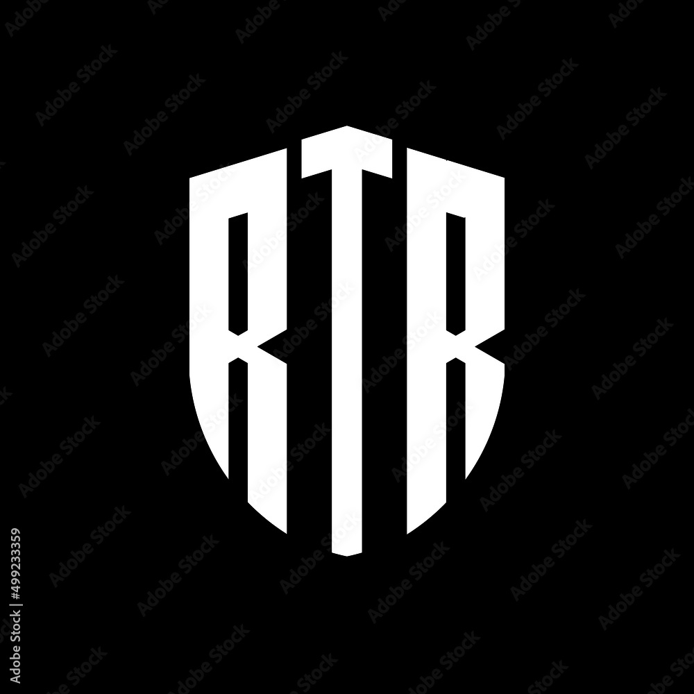 RTR letter logo design. RTR modern letter logo with black background