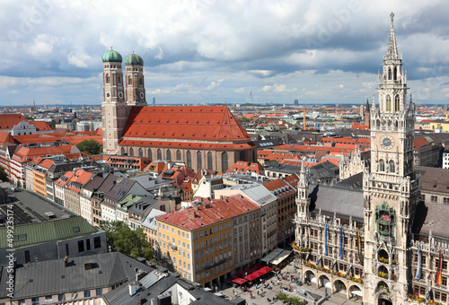 Scenic panoramic view of Munich City in Germany