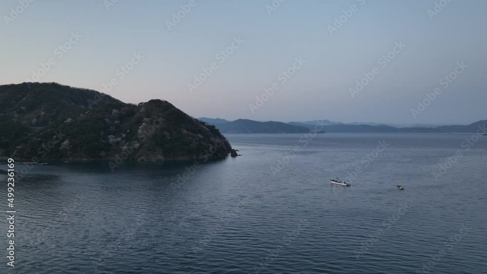 福井県常神半島 春の景色 ドローン空撮 福井県常神半島 春の景色 ドローン空撮