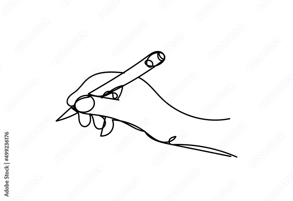hand writing with pencil on a white background , continuous line drawing, vector design hand writing with pencil on a white background , continuous line drawing, vector design