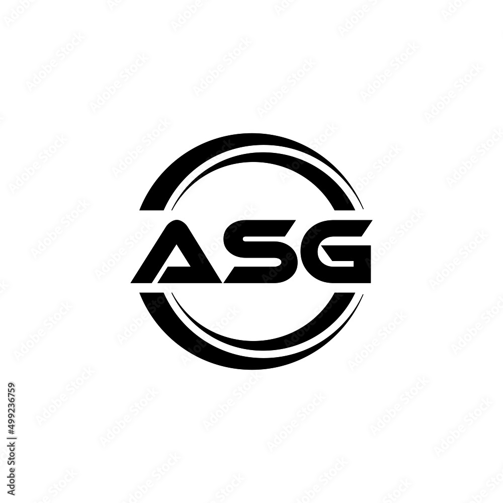 ASG letter logo design with white background in illustrator, vector logo modern alphabet font overlap style. calligraphy designs for logo, Poster, Invitation, etc.