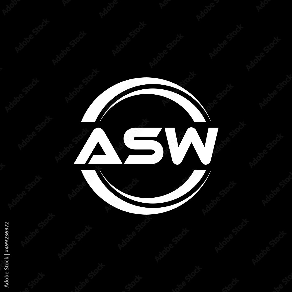 ASW letter logo design with black background in illustrator, vector logo modern alphabet font overlap style. calligraphy designs for logo, Poster, Invitation, etc. ASW letter logo design with black background in illustrator, vector logo modern alphabet font overlap style. calligraphy designs for logo, Poster, Invitation, etc.