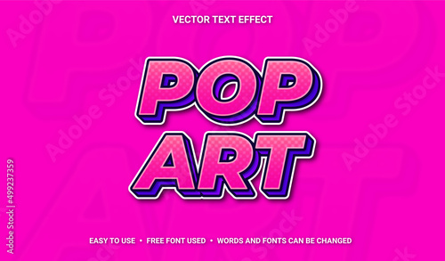 Gradient Pop Art Editable Vector Text Effect.