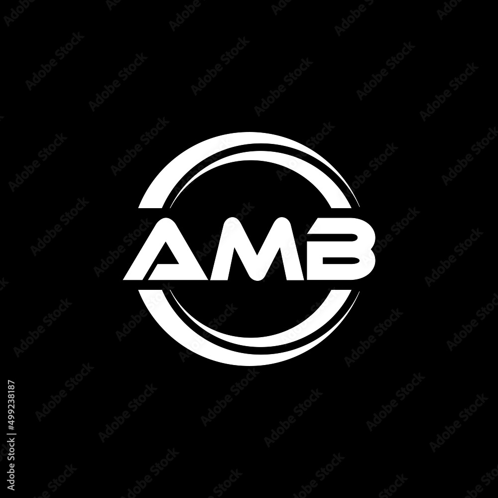 AMB letter logo design with black background in illustrator, vector ...
