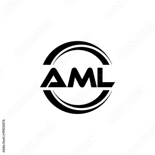 AML letter logo design with white background in illustrator, vector logo modern alphabet font overlap style. calligraphy designs for logo, Poster, Invitation, etc.