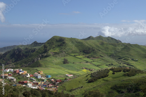 Tenerife, landscape of the north east part of the island from around Mirador De Jardina viewpoint 
