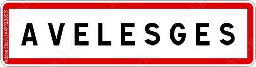 Panneau entrée ville agglomération Avelesges / Town entrance sign Avelesges