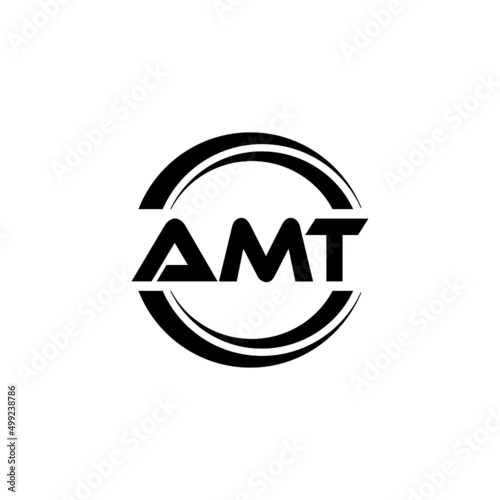 AMT letter logo design with white background in illustrator, vector logo modern alphabet font overlap style. calligraphy designs for logo, Poster, Invitation, etc. photo