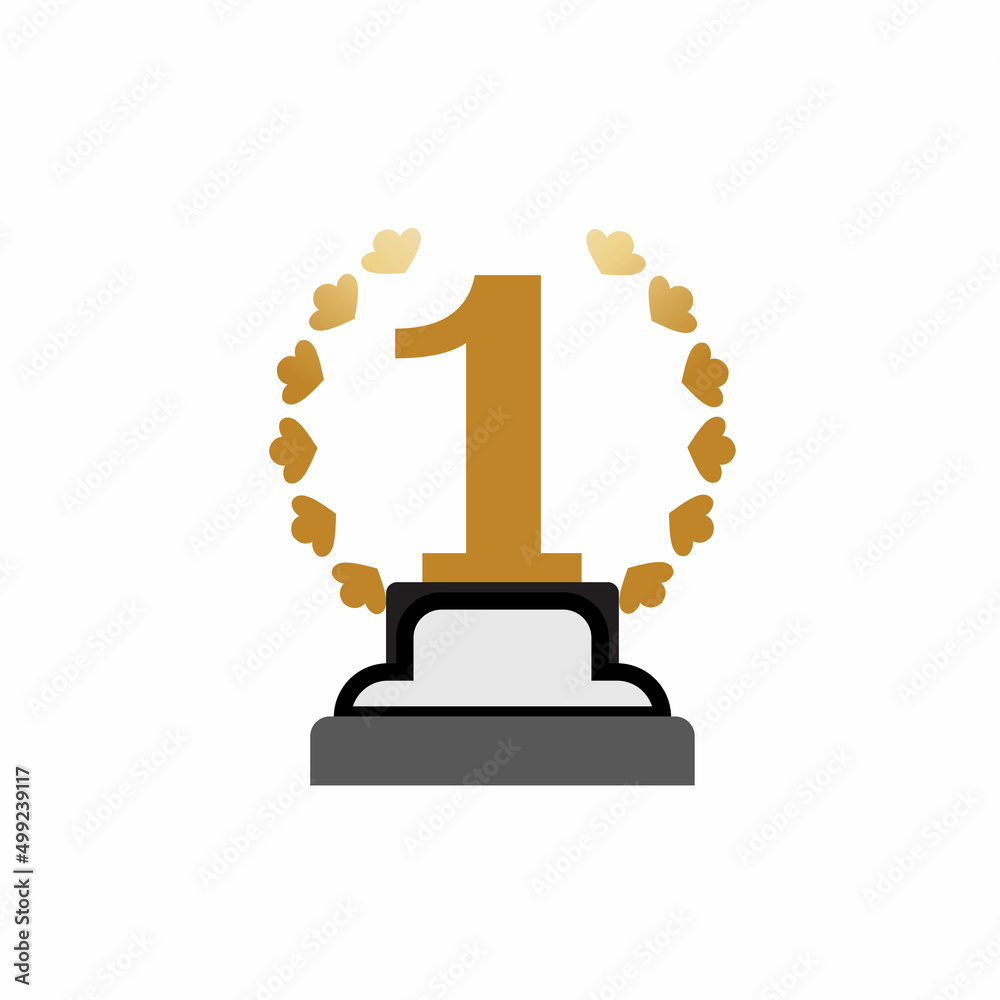 First place trophy cup vector icon illustration First place trophy cup vector icon illustration