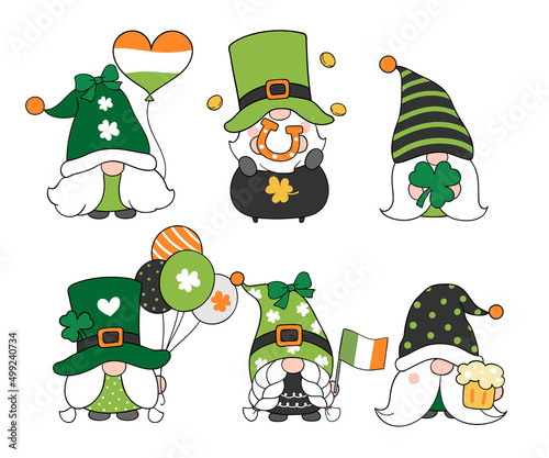 Draw collection gnomes for St Patrick day