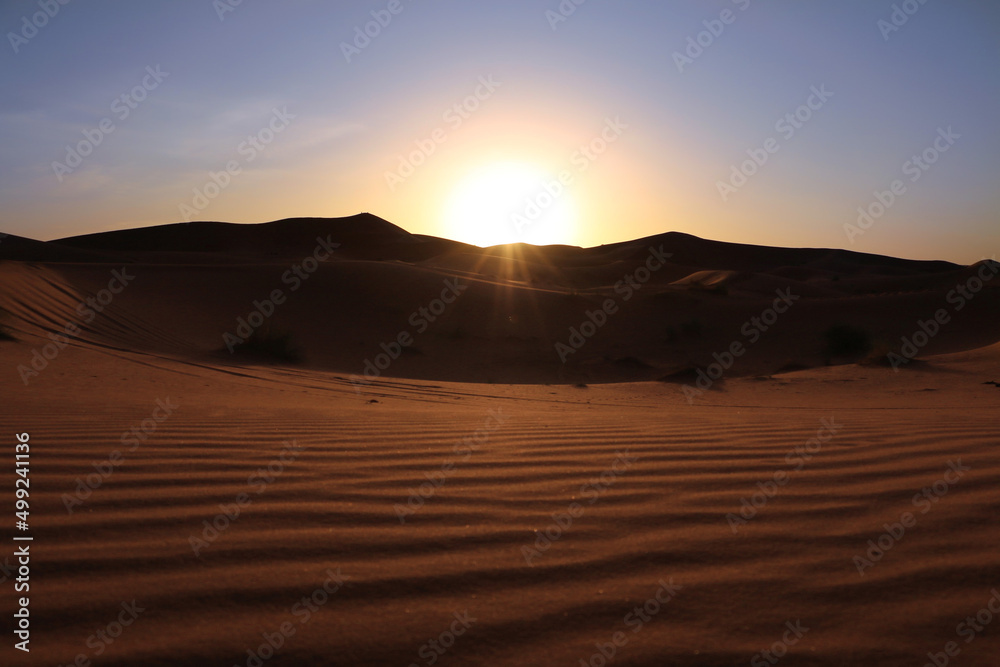 Sahara desert under the sunlight in africa