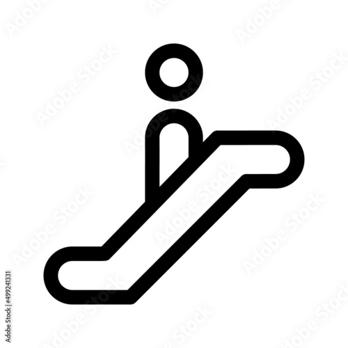 Escalator outline icon. Editable stroke. Vector graphics