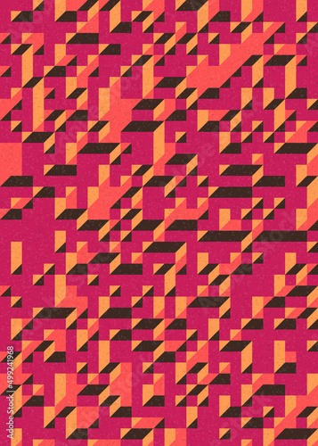 Implementation of Edward Zajec’s “Il Cubo” from 1971. Essentially a Truchet tile set of 8 tiles and rules for placement art illustration