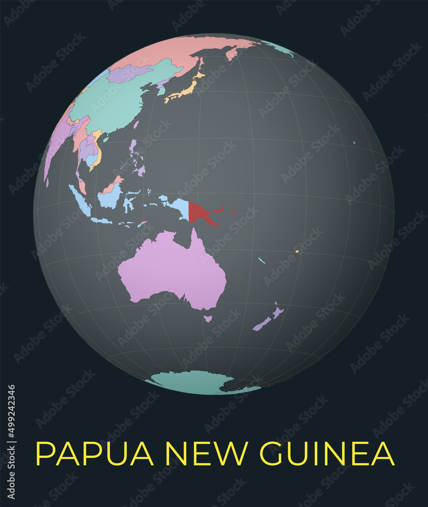 World Map Centered To Papua New Guinea Red Country Highlighted 1000 F 499242346 O9N433eOZCjFZNACnklAFfKnvwxhR1YI
