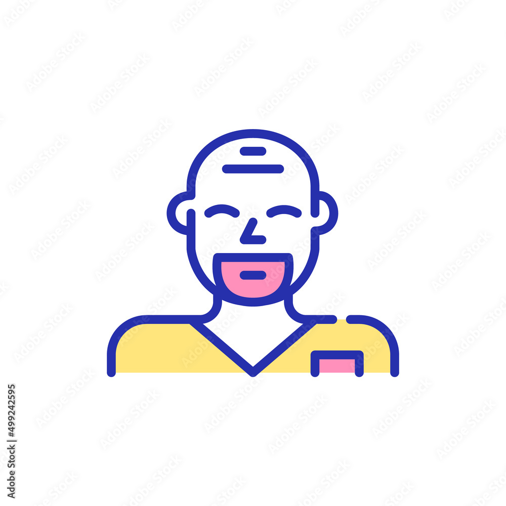 Male nurse. Healthcare worker icon. Pixel perfect, editable stroke, fun color