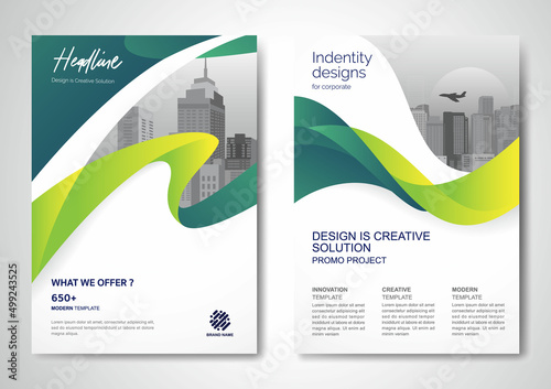 Template vector design for Brochure, AnnualReport, Magazine, Poster, Corporate Presentation, Portfolio, Flyer, infographic, layout modern with color size A4, Front and back, Easy to use.