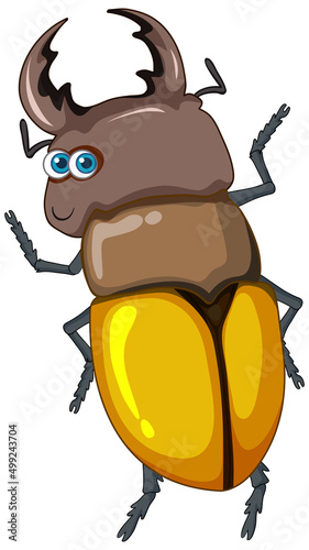 A beetle cartoon character isolated