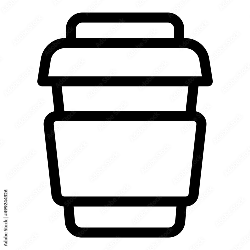 Plastic Cup Flat Icon Isolated On White Background