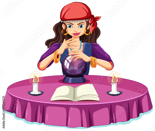 Fortune teller with crystal ball