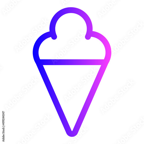 Ice Cream Flat Icon Isolated On White Background