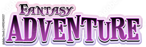 Fantasy Adventure text word in cartoon style