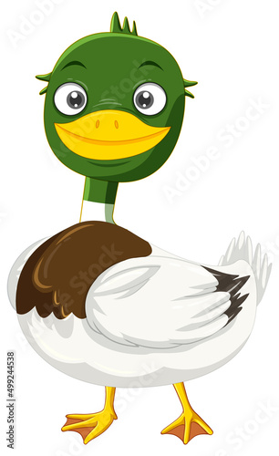 Cute duck with happy face