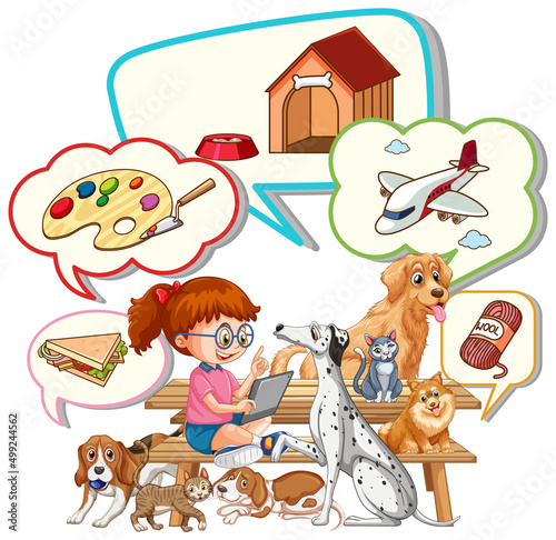 Girl thinking of airplane and pethouse