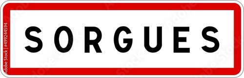 Panneau entrée ville agglomération Sorgues / Town entrance sign Sorgues
