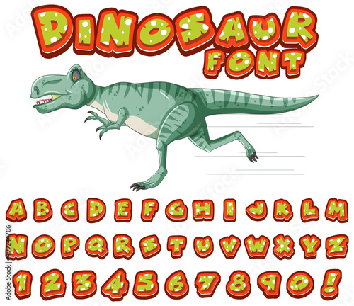 Font design for english alphabets in dinosaur character