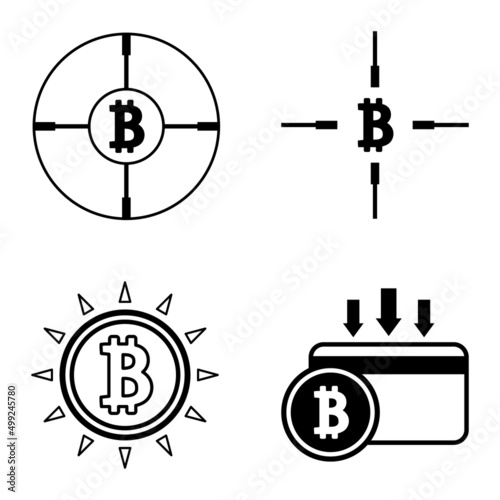 Bitcoins1-2 Flat Icon Set Isolated On White Background